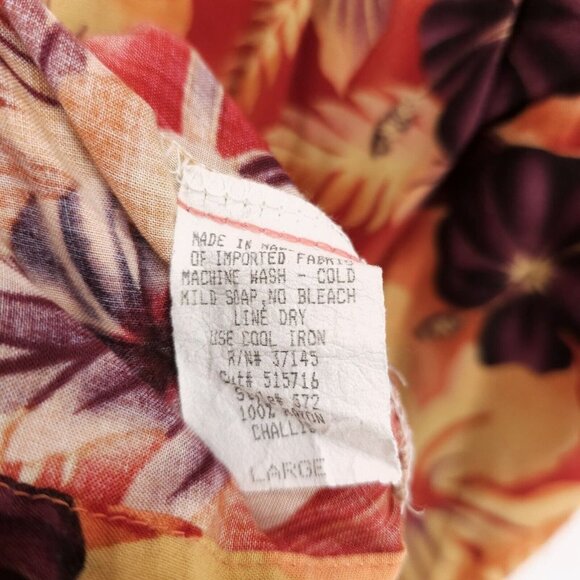 Hilo Hattie Hawaiian Short Sleeve Shirt Vibrant Colorful Floral Size LARGE - Picture 6 of 6